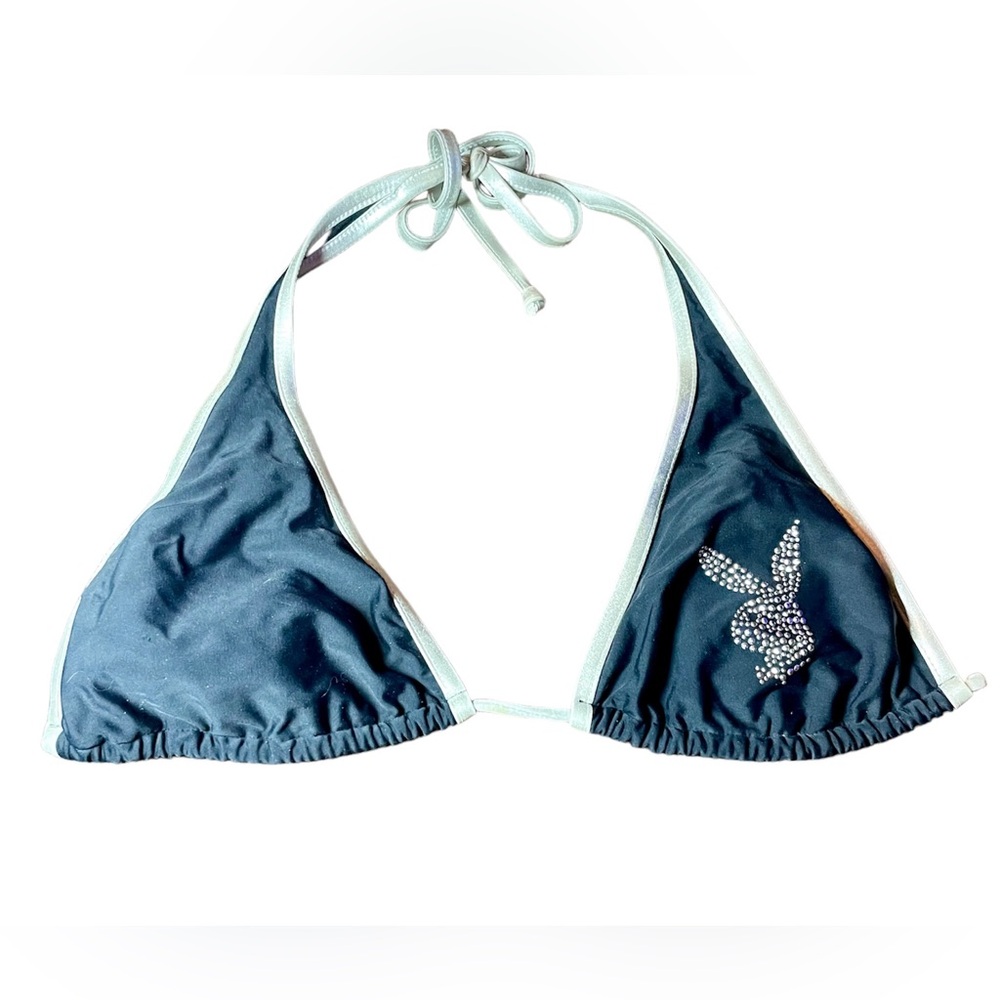 Playboy Bikini Top Swim Bling Rhinestone Stud